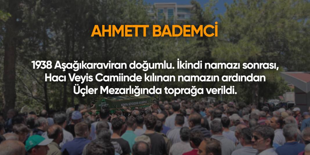 Konya'da bugün vefat edenler | 6 Ağustos 2025 3